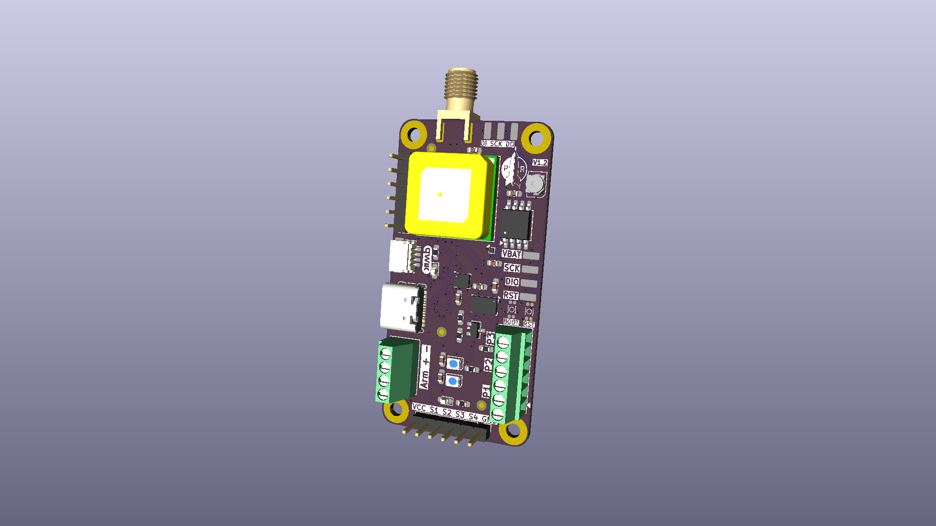 High Power Rocketry Flight Computer PCB